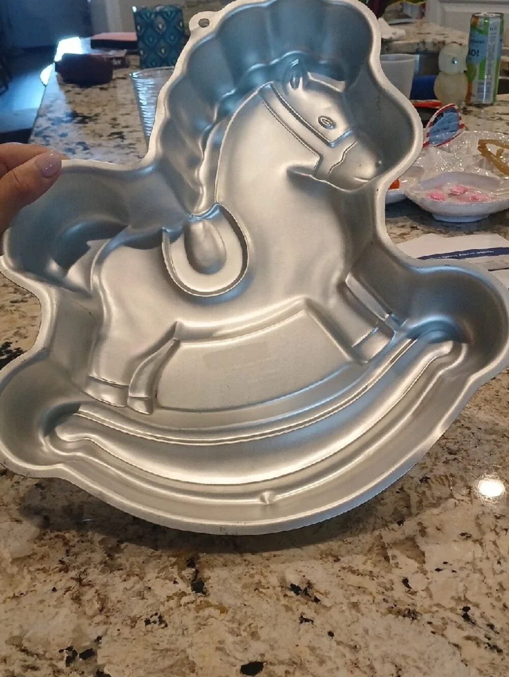 Vintage 1984 Wilton Silver Rocking Horse Mold Cake Pan